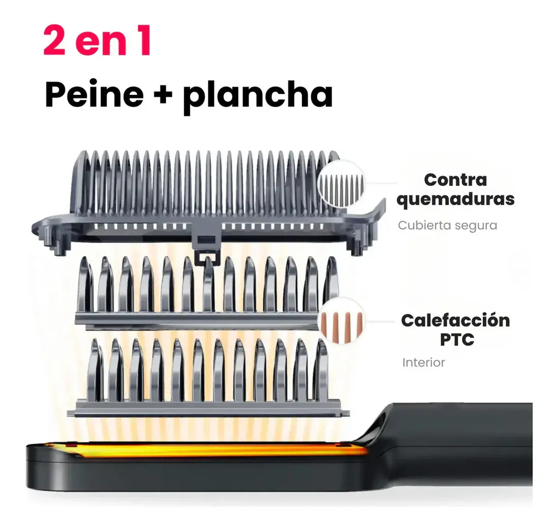 Cepillo Alisador | SoftHair™ 🔥Anti quemaduras 5 Niveles 45w🔥- Envío Gratis